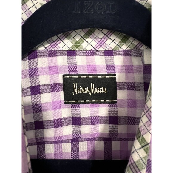 Nieman Marcus Men’s Long Sleeve‎ Button Down Shirt with Patterned Cuff - Picture 3 of 6